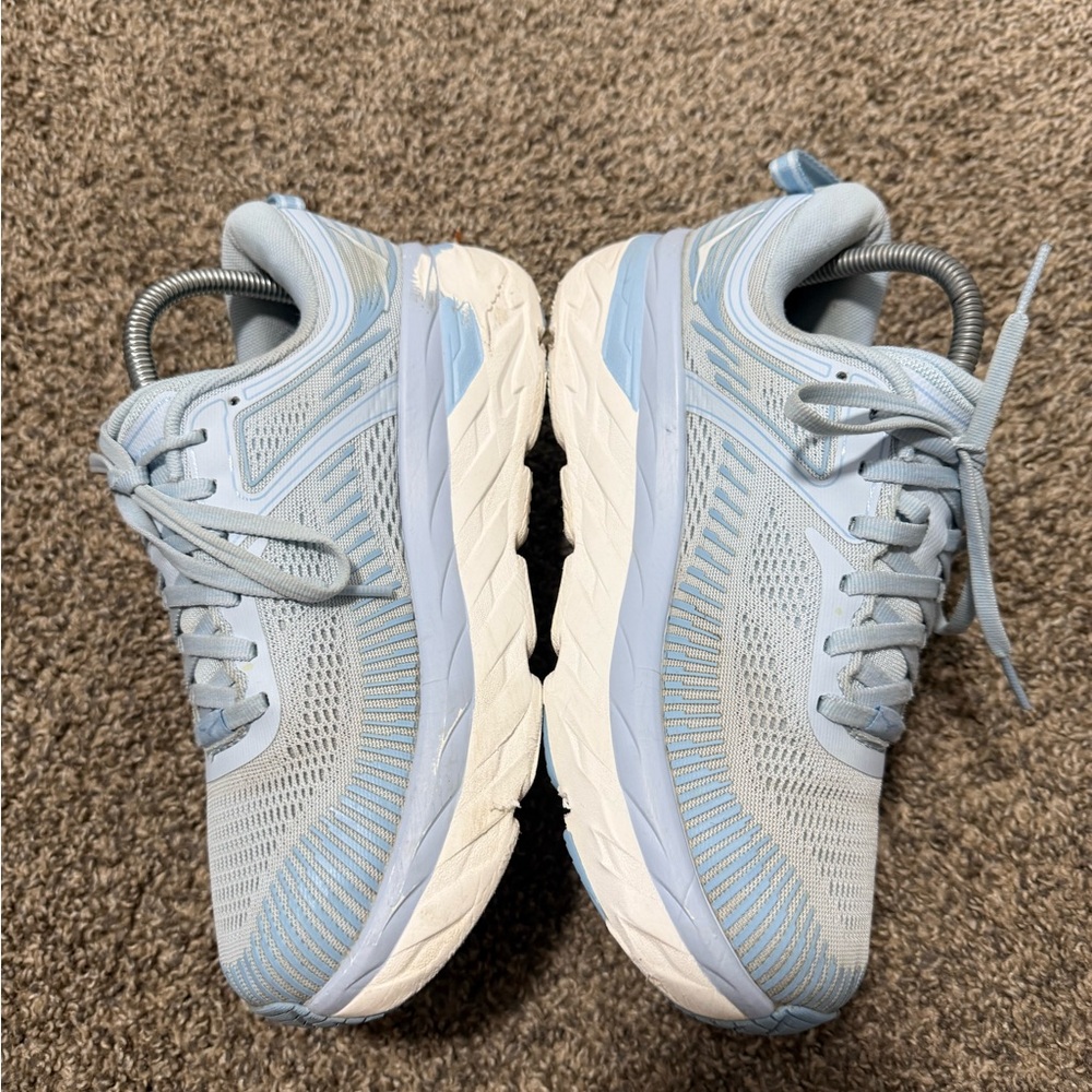 Hoka Women's Bondi 7 Running Shoe in Pale Blue - Picture 4 of 8